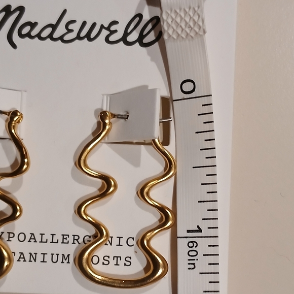 ❤️Madewell❤️Vintage Wavy Hoop Earrings 💥💥 - Picture 3 of 6
